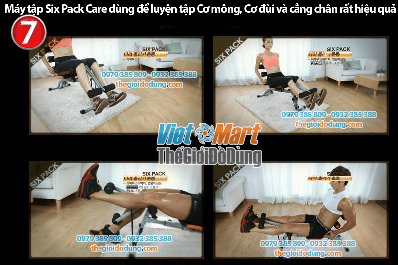 Máy tập Six Pack Care cũng giúp khỏe mạnh cơ mông, đùi và chân thông qua các bài tập chân