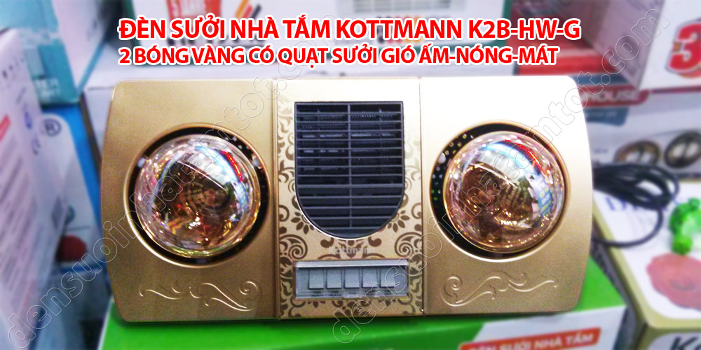 Đèn sưởi nhà tắm Kottmann K2B-HW-G gió nóng