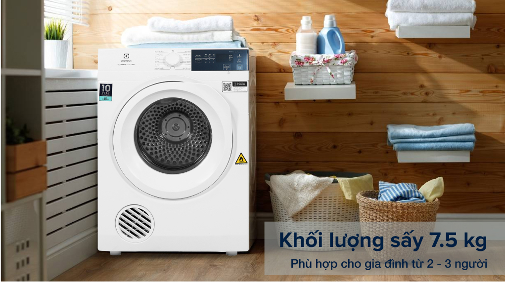 khối lượng sấy tối đa 7.5kg