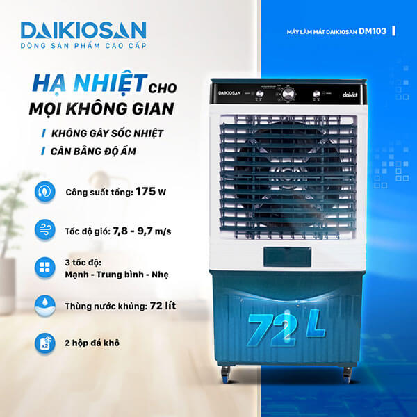 Quạt điều hòa Daikiosan DM103 hạ nhiệt cho mọi không gian