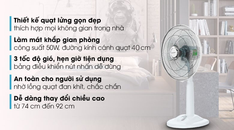 Đặc điểm của quạt lửng Sharp PJ-L40RV-WH