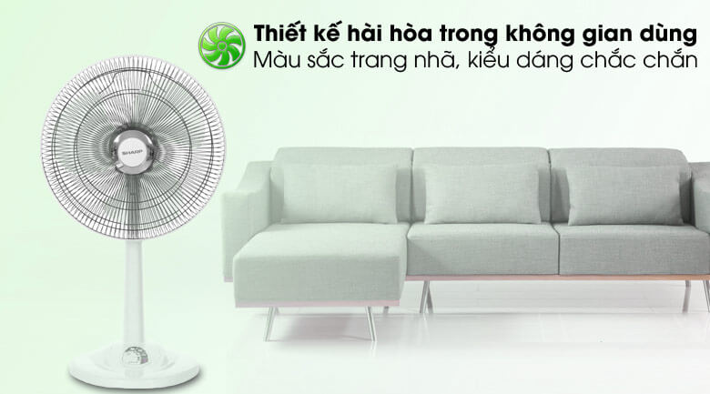 Thiết kế trang nhã của quạt lửng Sharp PJ-L40RV-WH