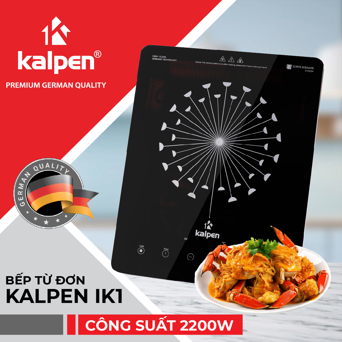 bếp từ đơn kalpen sang trọng đẹp mắt