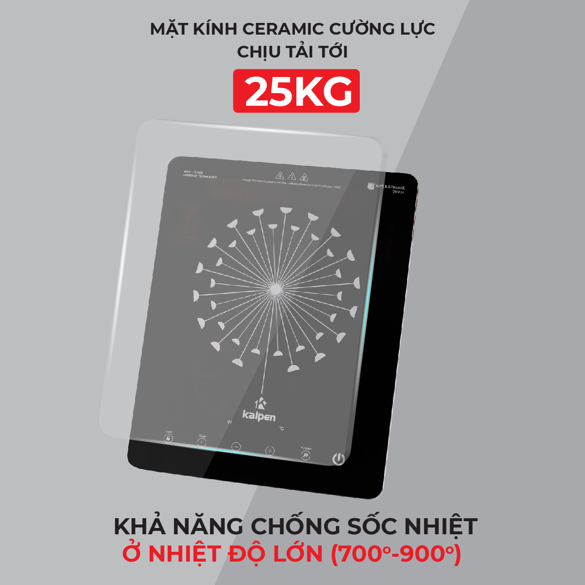 mặt kính dày dặn chịu nhiệt tốt 