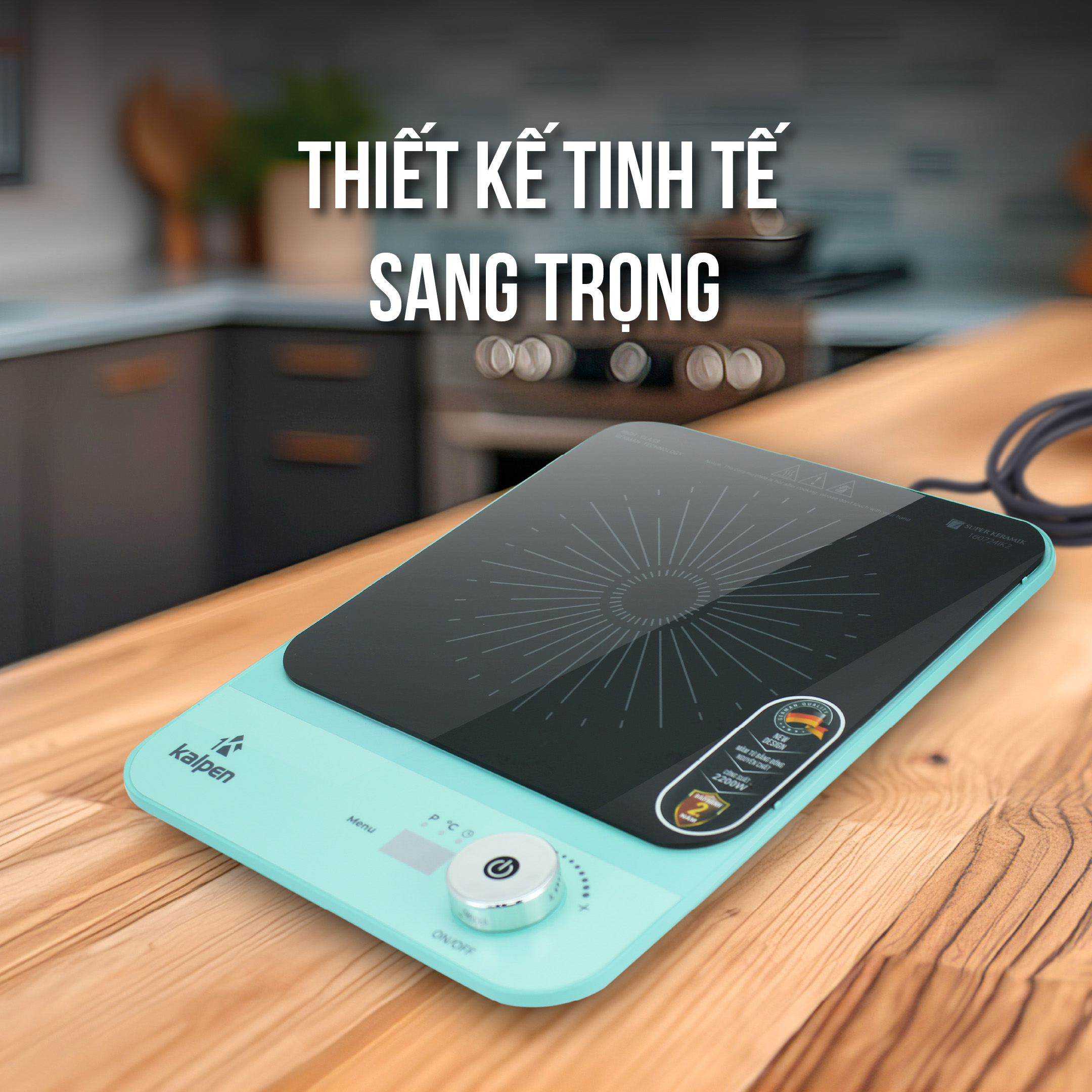 mặt bếp làm từ mặt kính cao cấp