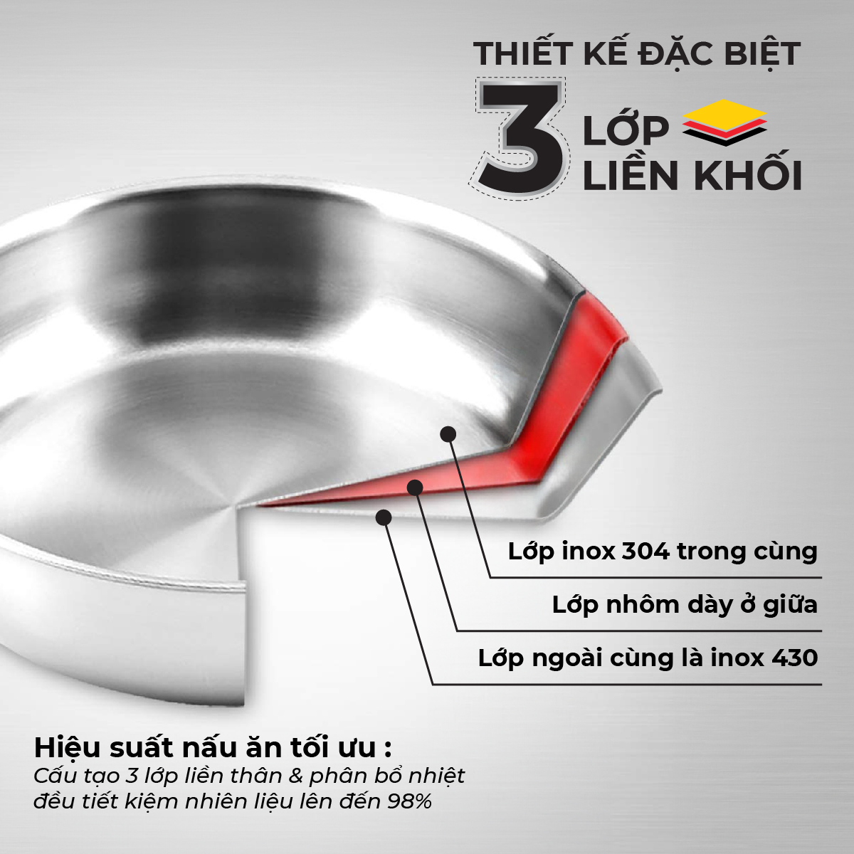 cấu tạo 3 lớp liền thân sang trọng