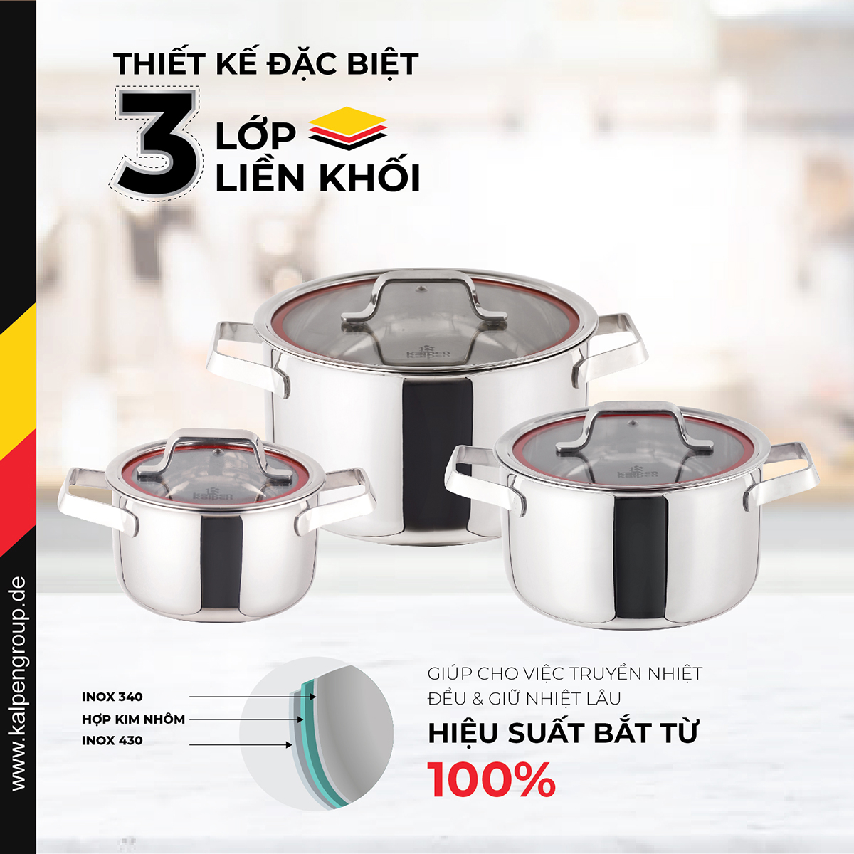 được làm từ 3 lớp liền khối bền bỉ