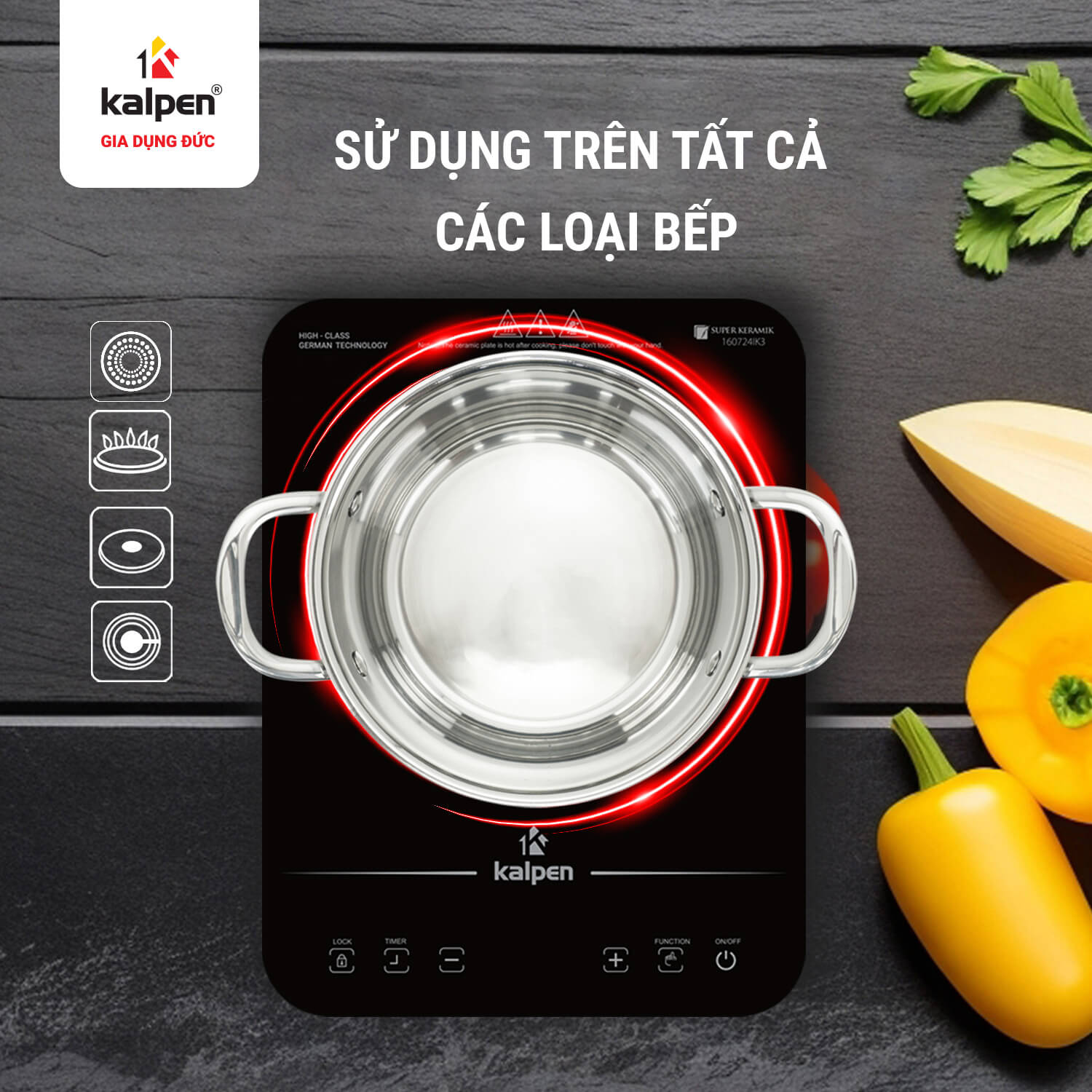 phù hợp với tất cả các bếp
