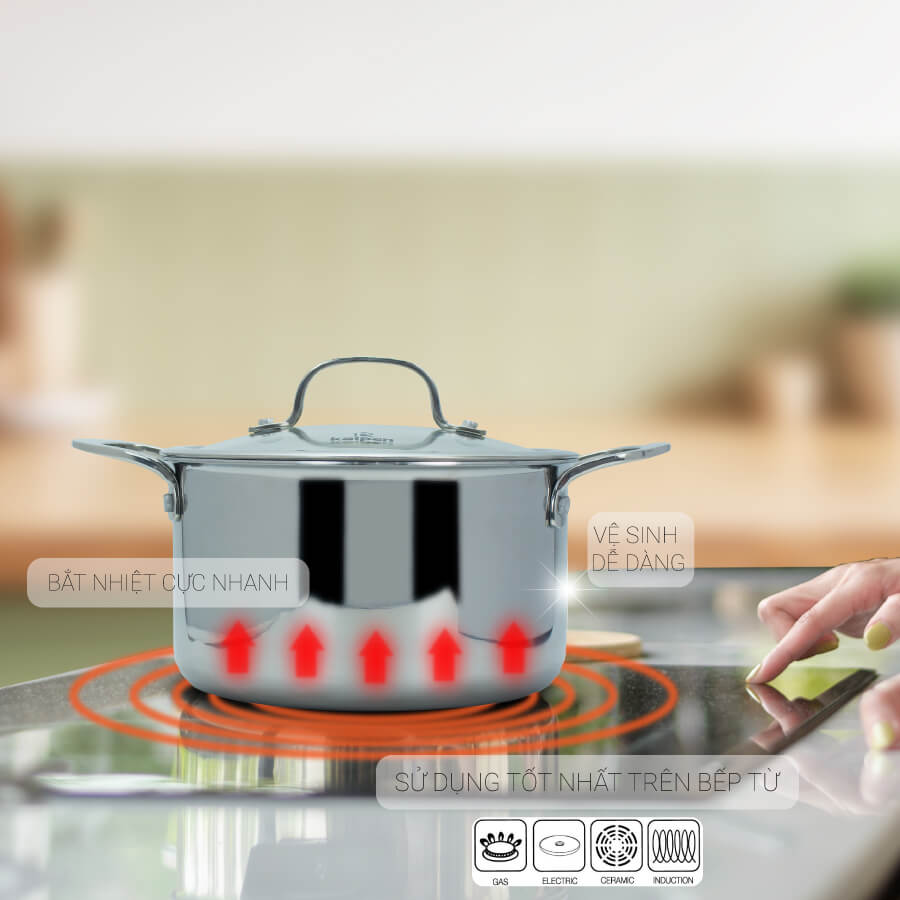 bảo hành lâu dài, dùng trên mọi loại bếp