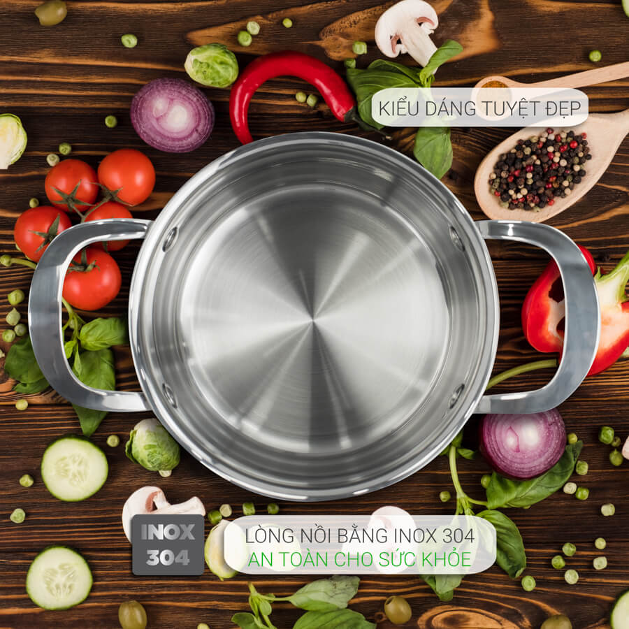 nồi inox kalpen làm từ chất liệu 304 an toàn