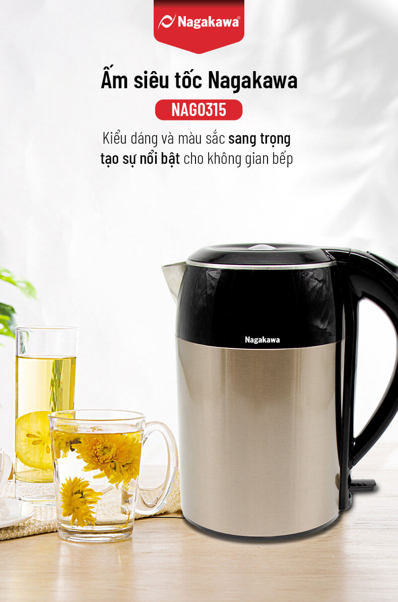 Ấm siêu tốc Nagakawa NAG0315 1.8L