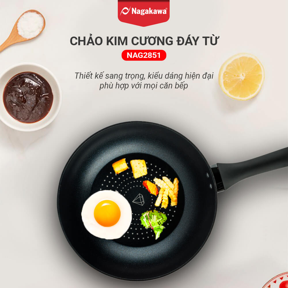Chảo chống dính Nagakawa NAG2851 đáy kim cương