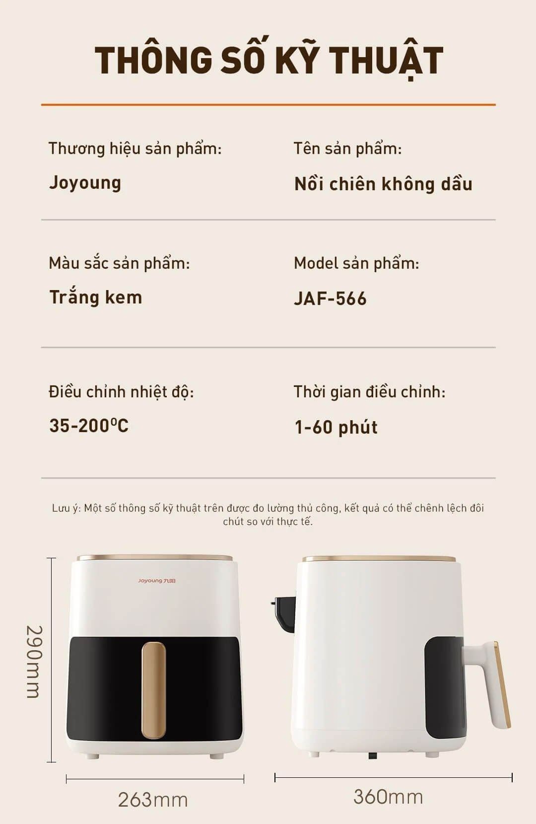 Nồi chiên không dầu Joyoung JAF-566 5L