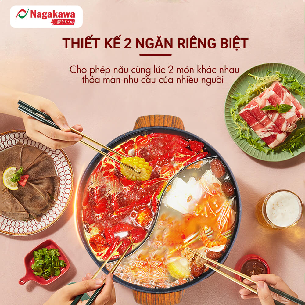 Thiết kế 2 ngăn riêng biệt