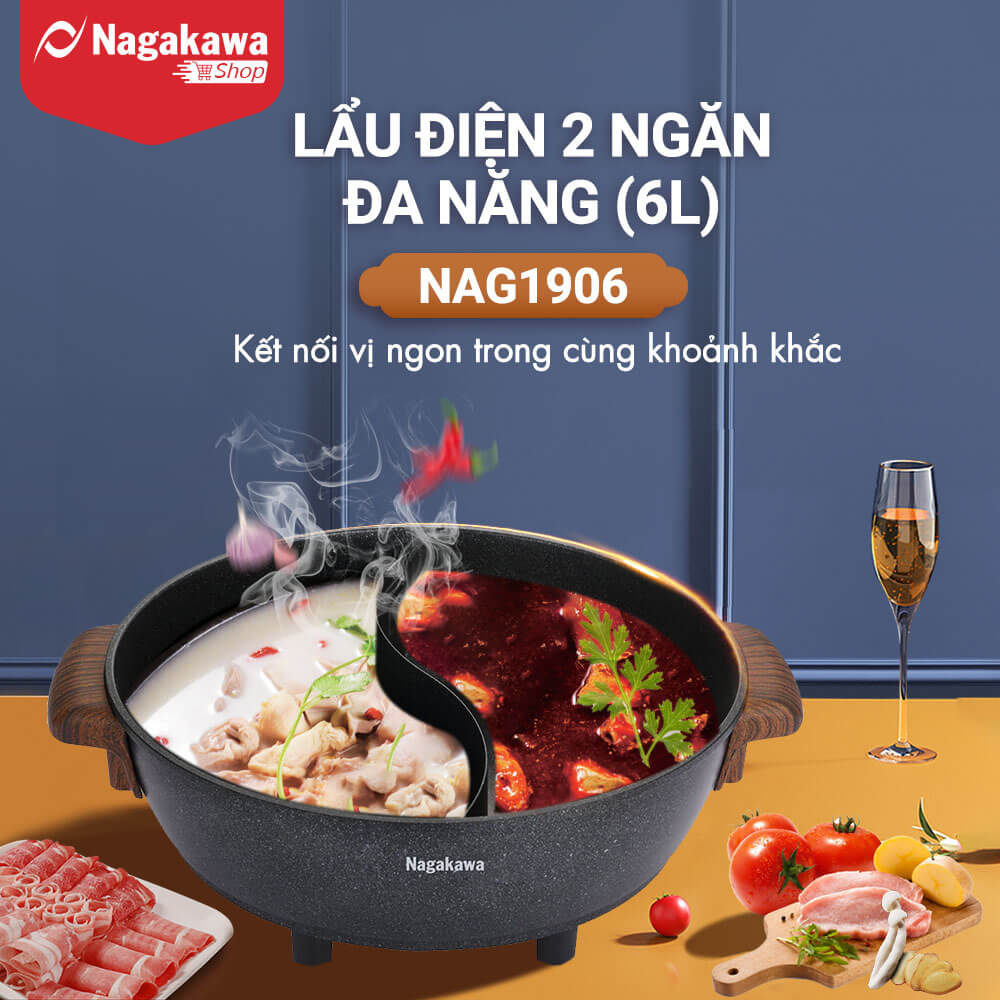 Nồi lẩu điện Nagakawa NAG1906 6L
