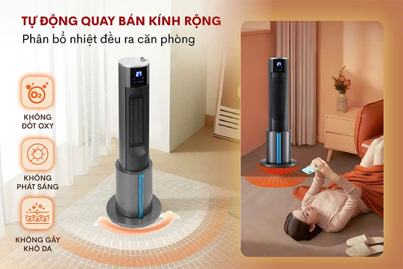 Không đốt oxy, không gây khô da, không phát sáng 