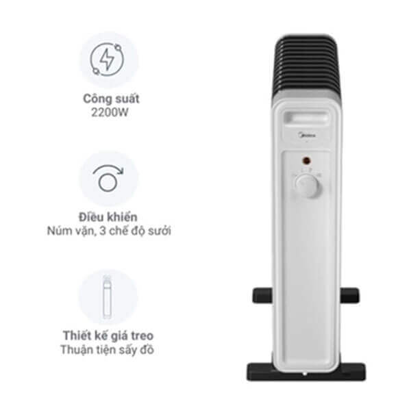 máy sưởi dầu Midea cao cấp