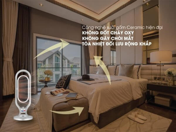 sưởi gốm hiện đại không khô da