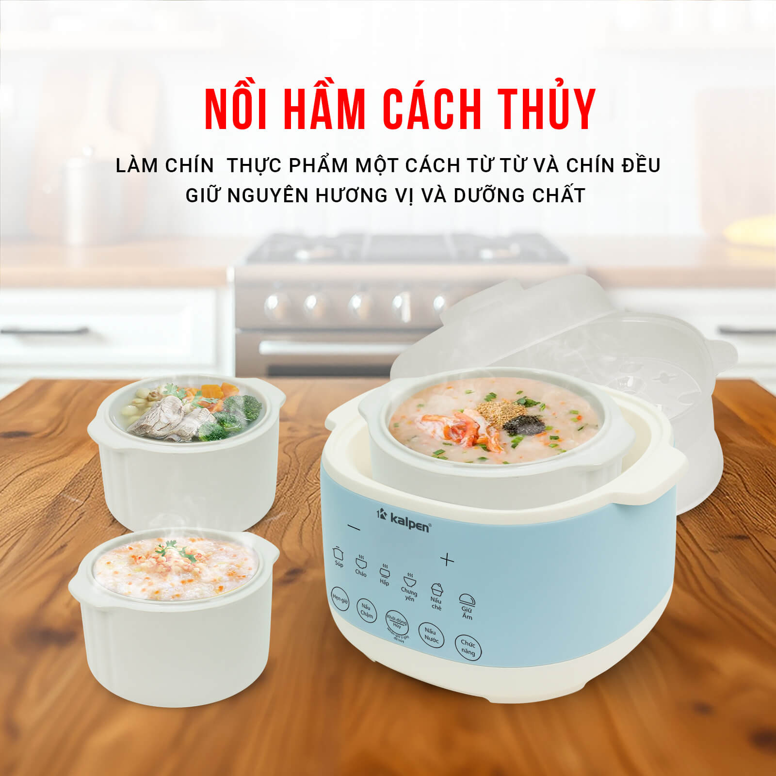 hầm cách thủy giúp tiết kiệm hơn khi hầm bằng bếp