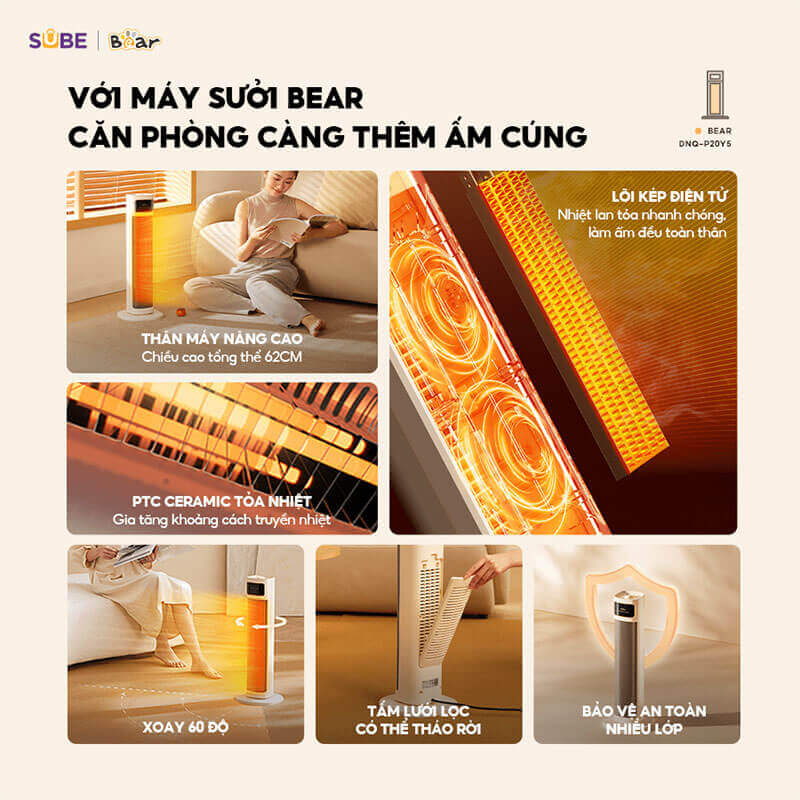 máy sưởi Bear hiện đại