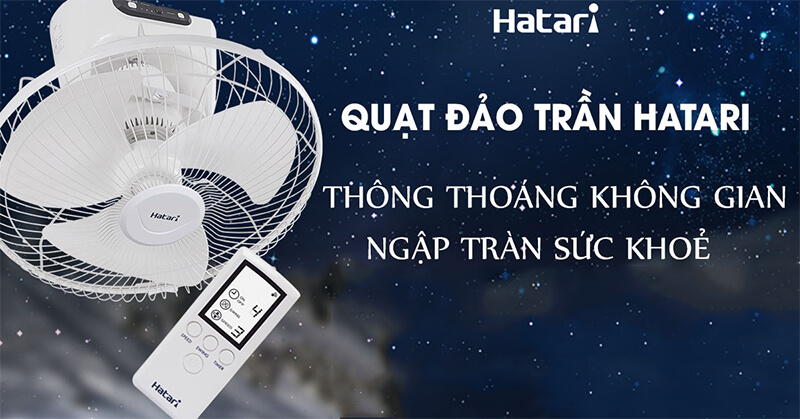 Quạt đảo trần Hatari HT-C16R1 Thái Lan có điều khiển từ xa