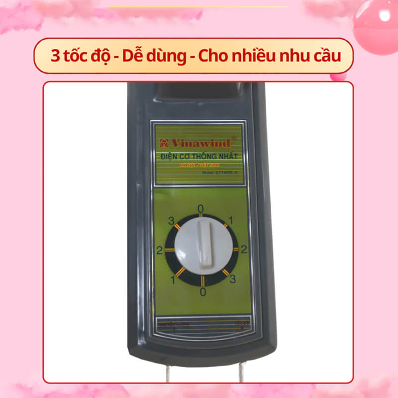 Ba tốc độ gió linh hoạt