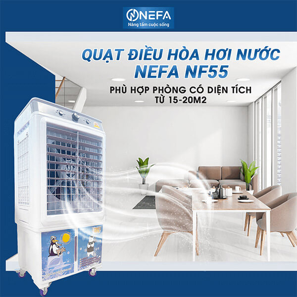 NEFA NF55 – Quạt điều hòa dòng cơ 160W tốt rẻ phù hợp với diện tích 15 - 25m