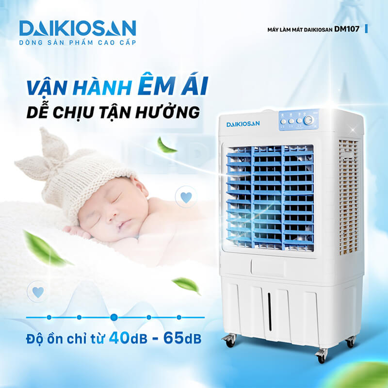 Quạt điều hòa Daikiosan DM107 200W vận hành êm ái