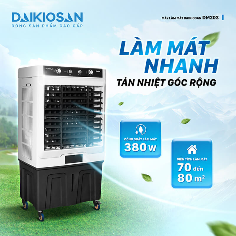 Làm mát diện rộng với công suất 380W