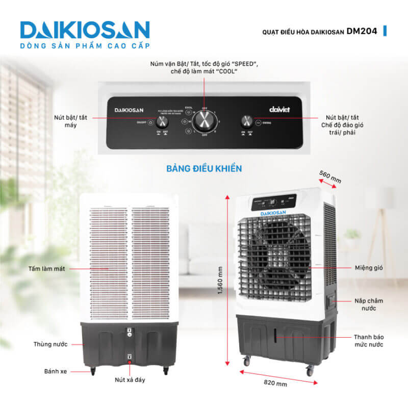 Quạt Daikiosan DM204 510W sản phẩm cao cấp