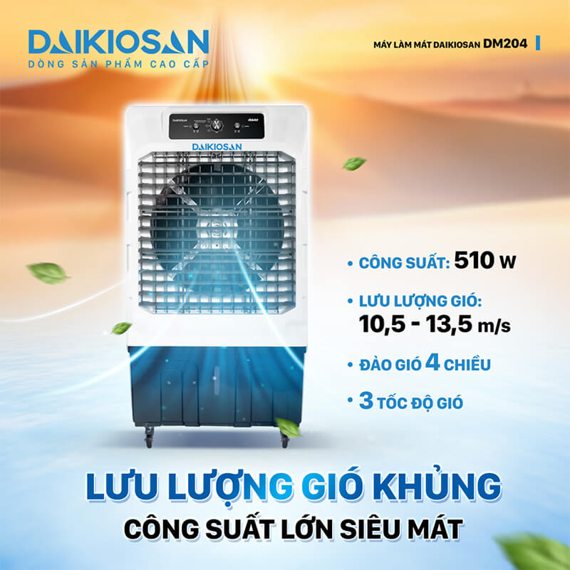 Lưu lượng gió mạnh mẽ làm mát không gian rộng