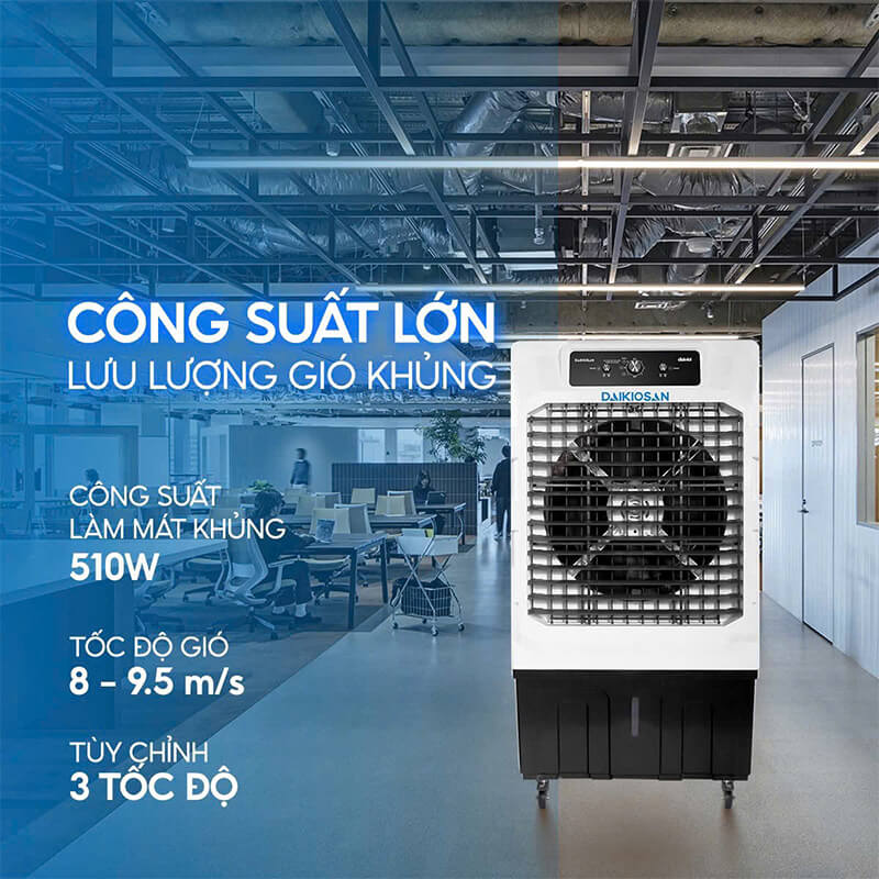 Công suất lớn cùng với đó 3 tốc độ gió