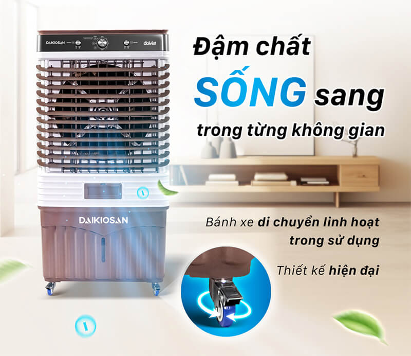 Thiết kế hiện đại với bánh xe di chuyển tiện lợi