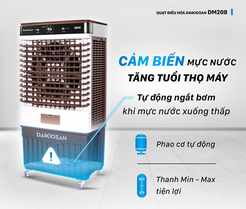 Tính năng cảm biến mực nước an toàn thông minh 