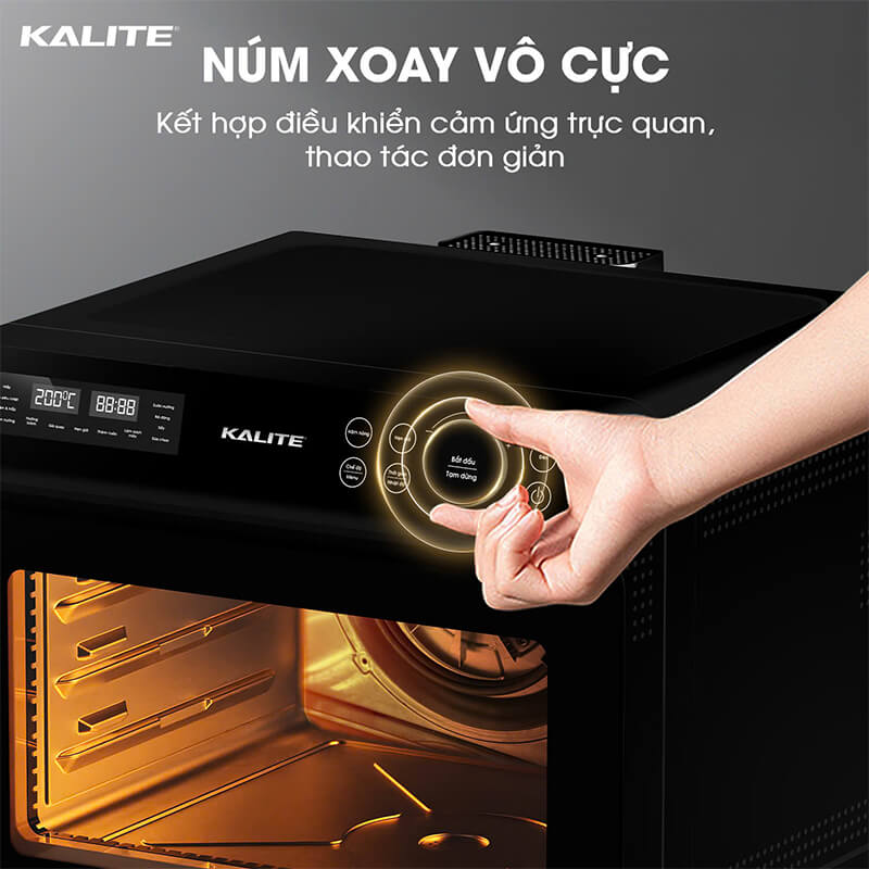 Điều khiển cảm ứng + núm xoay thao tác dễ dàng
