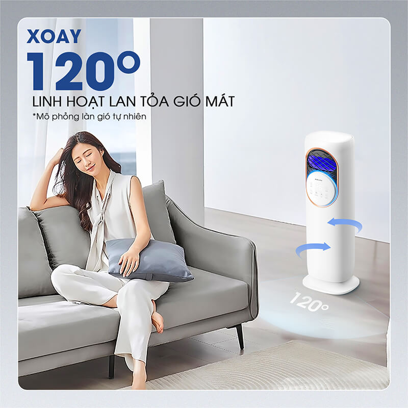 Góc xoay 120 độ đảm bảo luồng gió