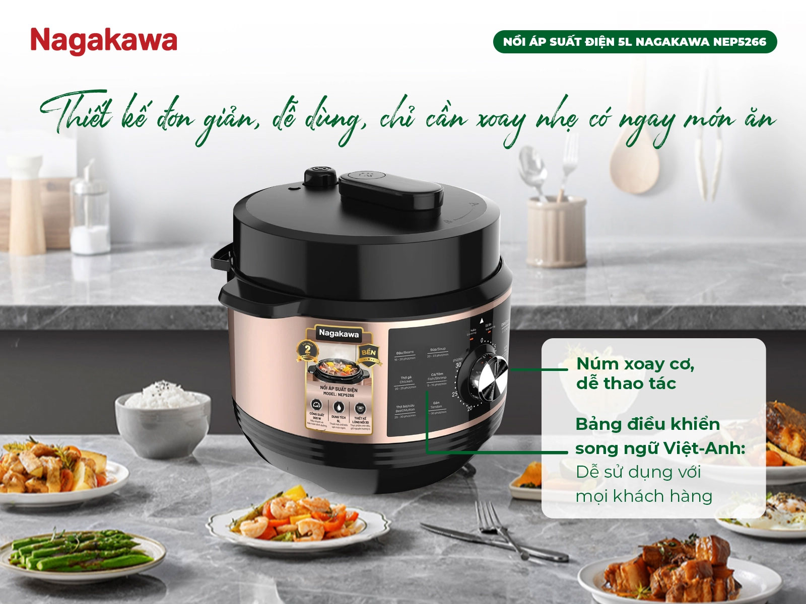 Bảng điều khiển song ngữ Việt – Anh dễ hiểu, dễ thao tác