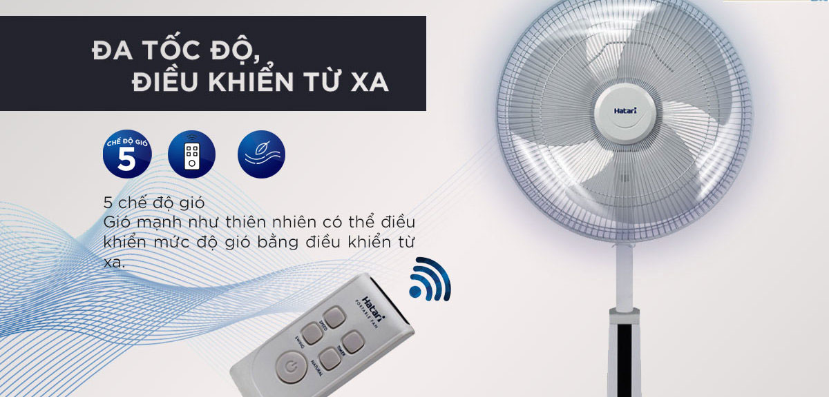 Làm mát hiệu quả với 5 cấp độ gió