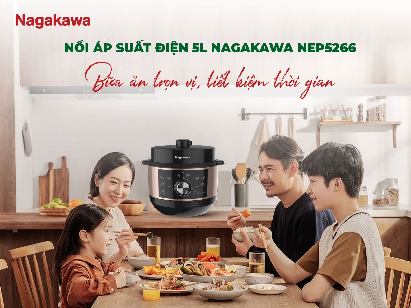 Nồi áp suất điện Nagakawa NEP5266 5L