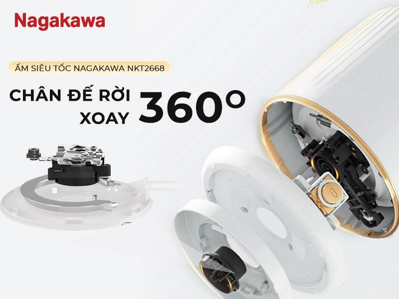 Chân đế xoay 360 độ – linh hoạt, dễ sử dụng