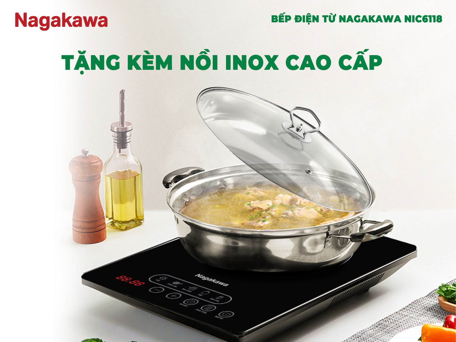 Tặng kèm nồi inox 28cm – Tiện lợi khi sử dụng ngay