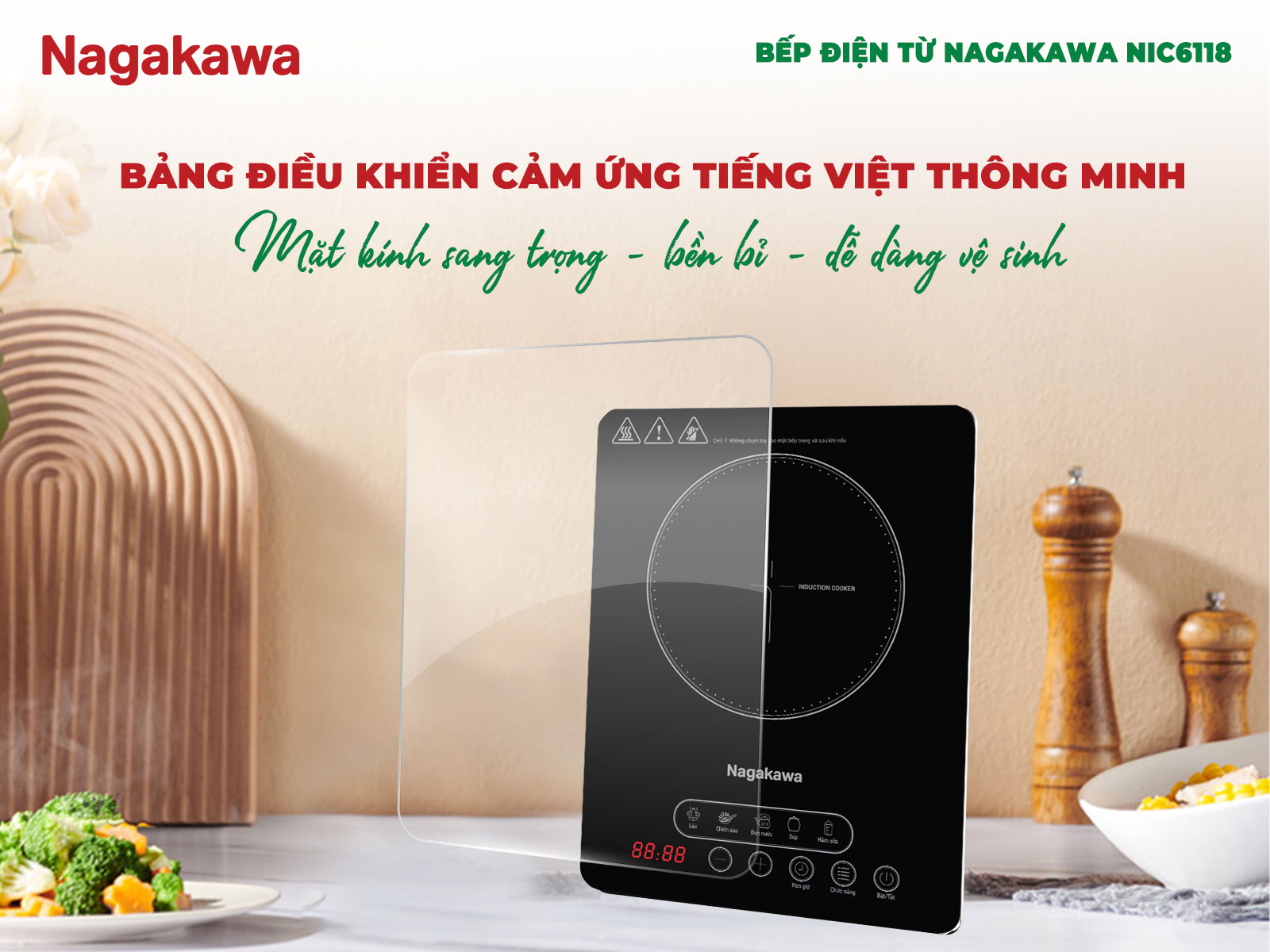 Bảng điều khiển cảm ứng tiếng Việt – Dễ dùng, sang trọng