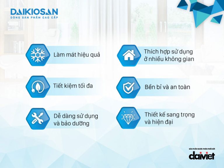 Các ưu điểm nổi bật của máy làm mát công nghiệp Daikiosan