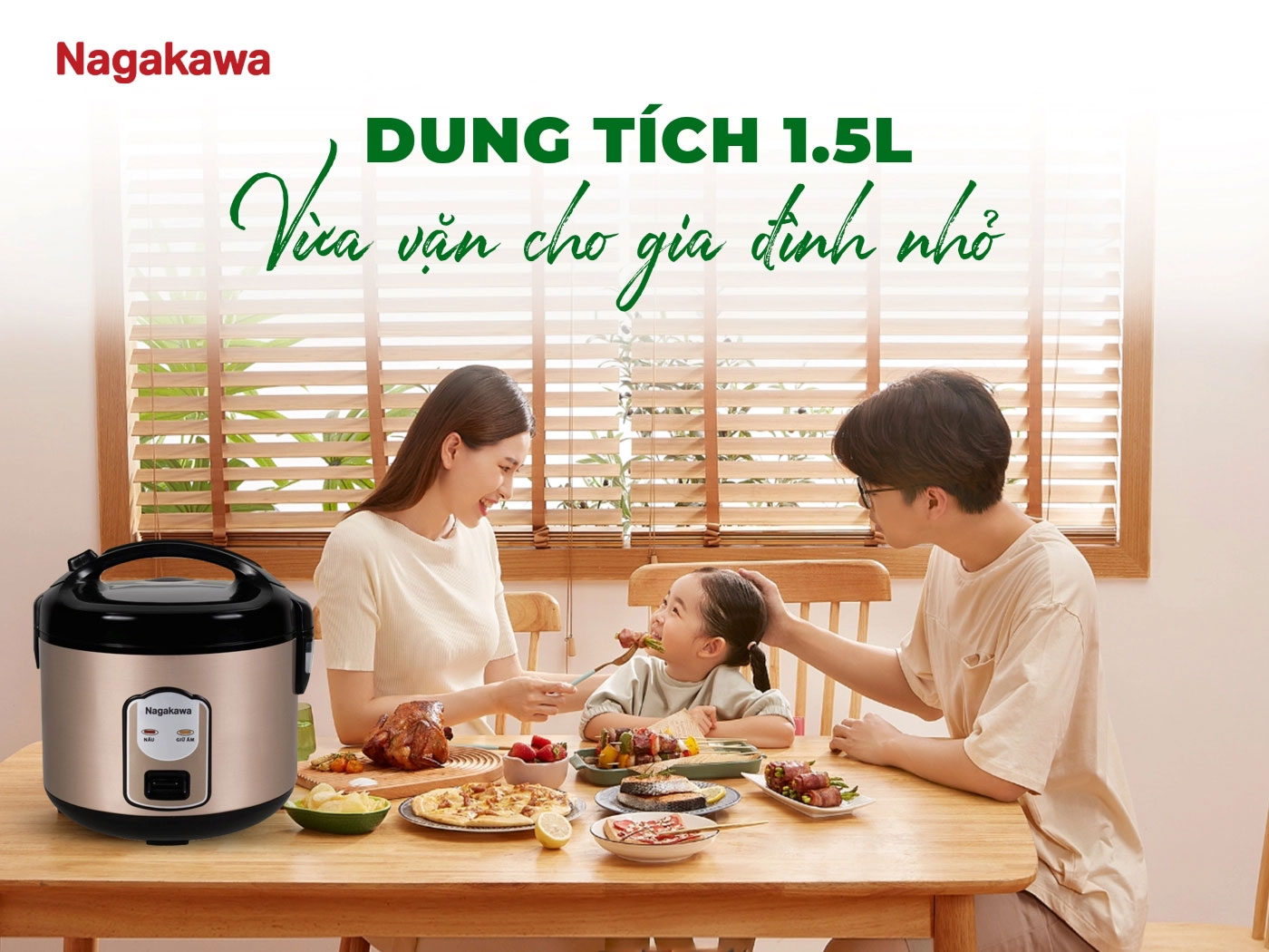 Dung tích 1.5L – Lựa chọn lý tưởng cho gia đình nhỏ
