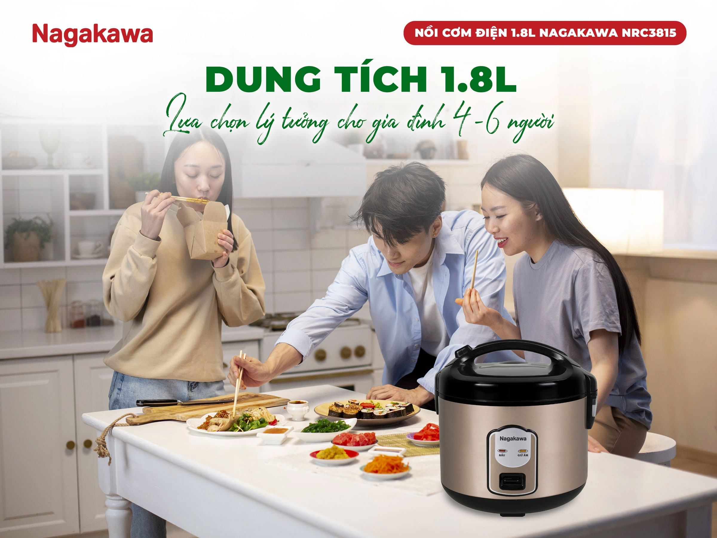 Dung tích phù hợp cho gia đình 4 – 6 người
