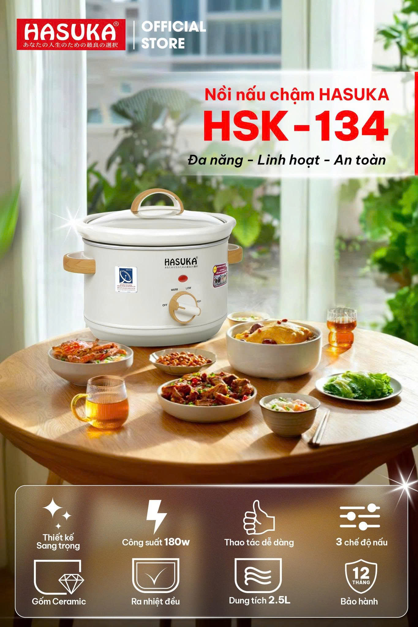Nồi nấu chậm Hasuka HSK-134
